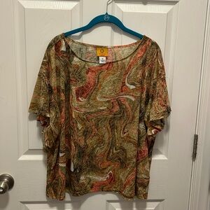 Ruby Rd green with orange and cream.  Brand new without tags.